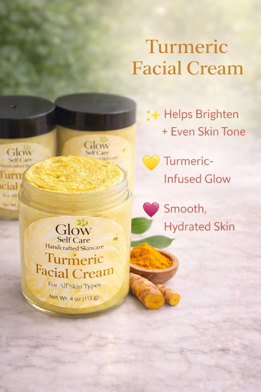 Turmeric Facial Cream 💛✨
Brightening + Smoothing Skincare